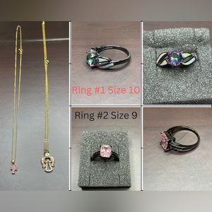 Assortment of rings, necklaces & earrings. All jewelry is brand new, never worn!